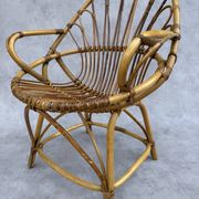 Fauteuil en rotin des années 60 France