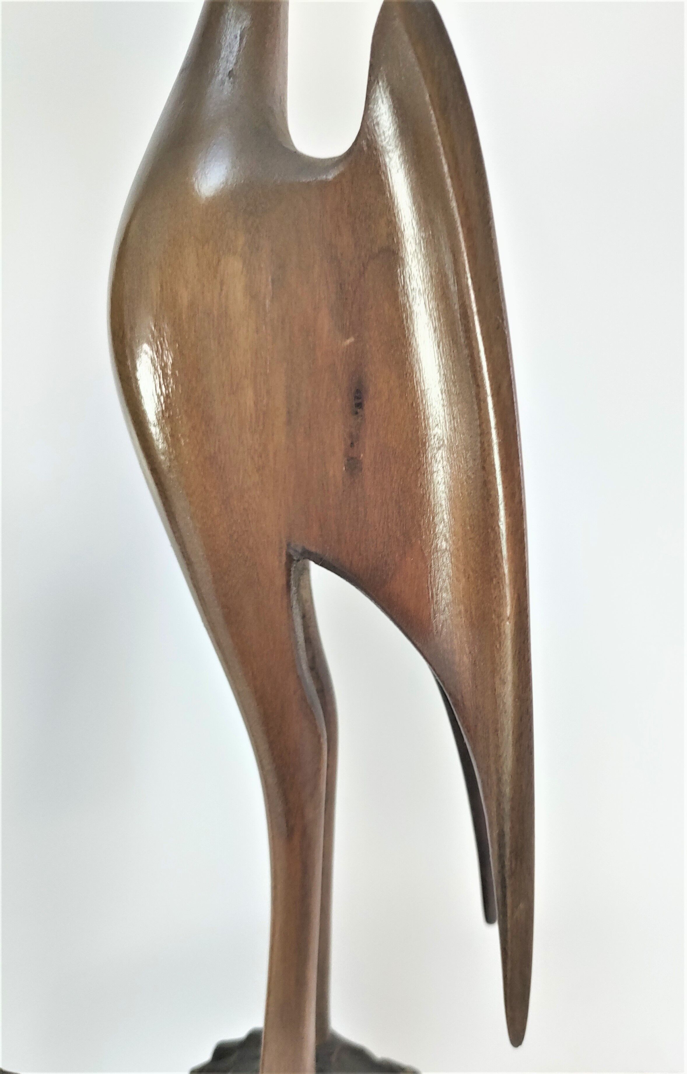 Pair of birds sculptural solid wood design 60s-70s