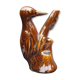 Vase soliflore pic-vert glazed brown earthenware