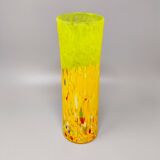 1970s Luxury Yellow Handrafted Vase in Murano Glass by Maestro del Vetro. M