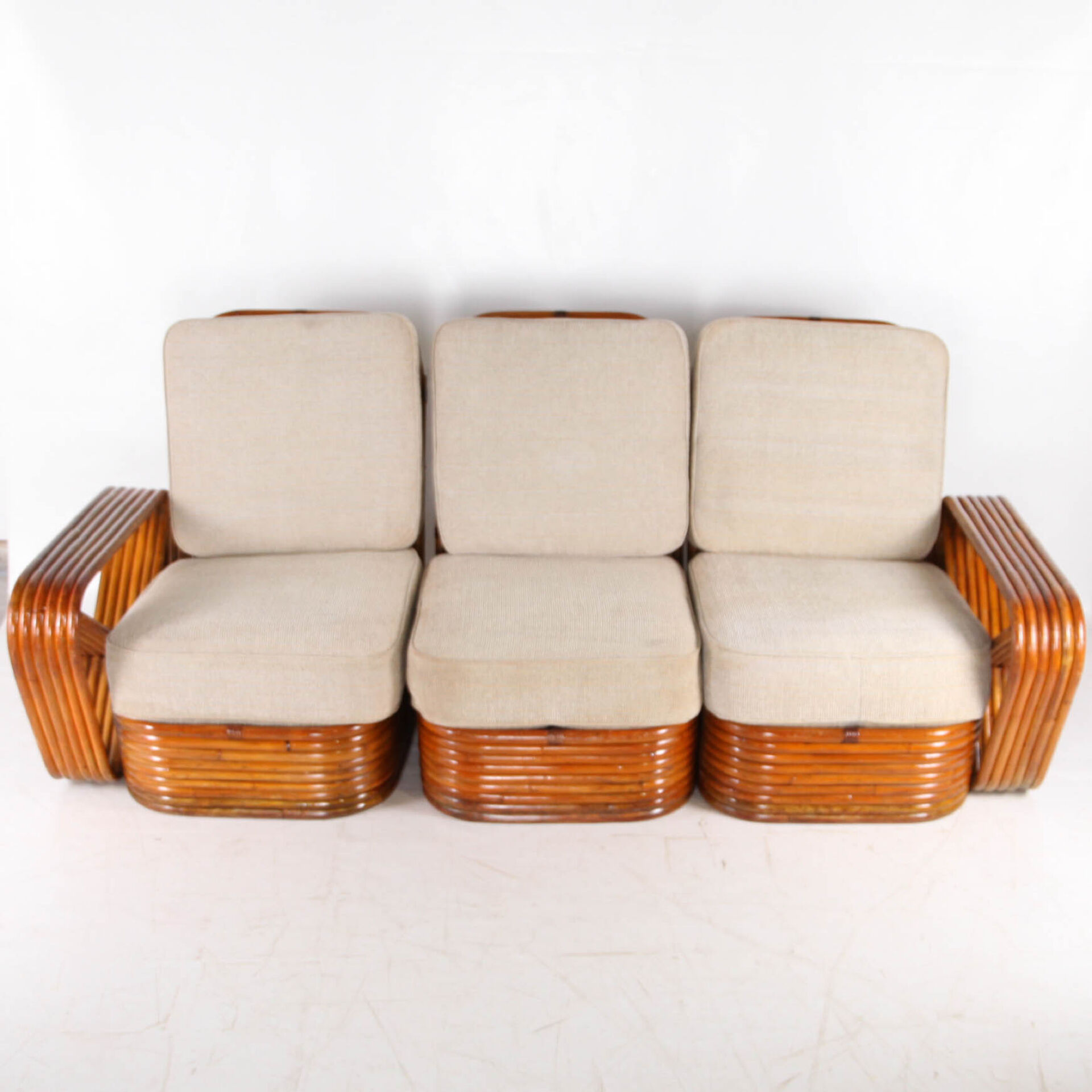Rattan sofa by Paul Frankl