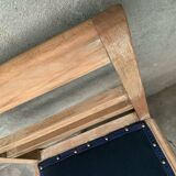 Vintage wooden and navy chair