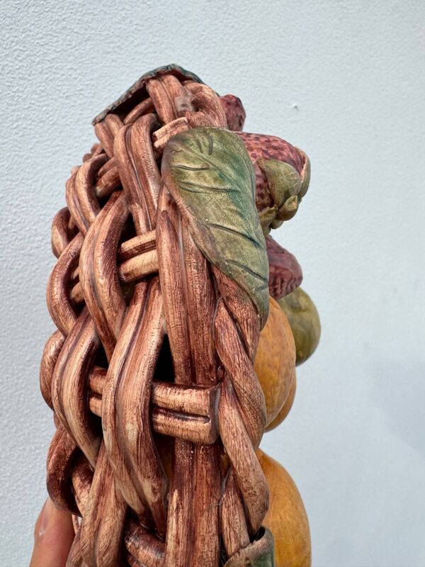 Corbeille à fruits trompe l’œil, Portugal années 70