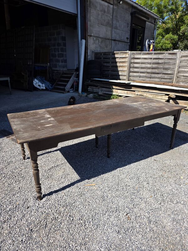 Table de ferme ancienne XXL , 268 × 110cm