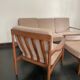 Salon scandinave vintage en teck — canapé 3 places et 2 fauteuils