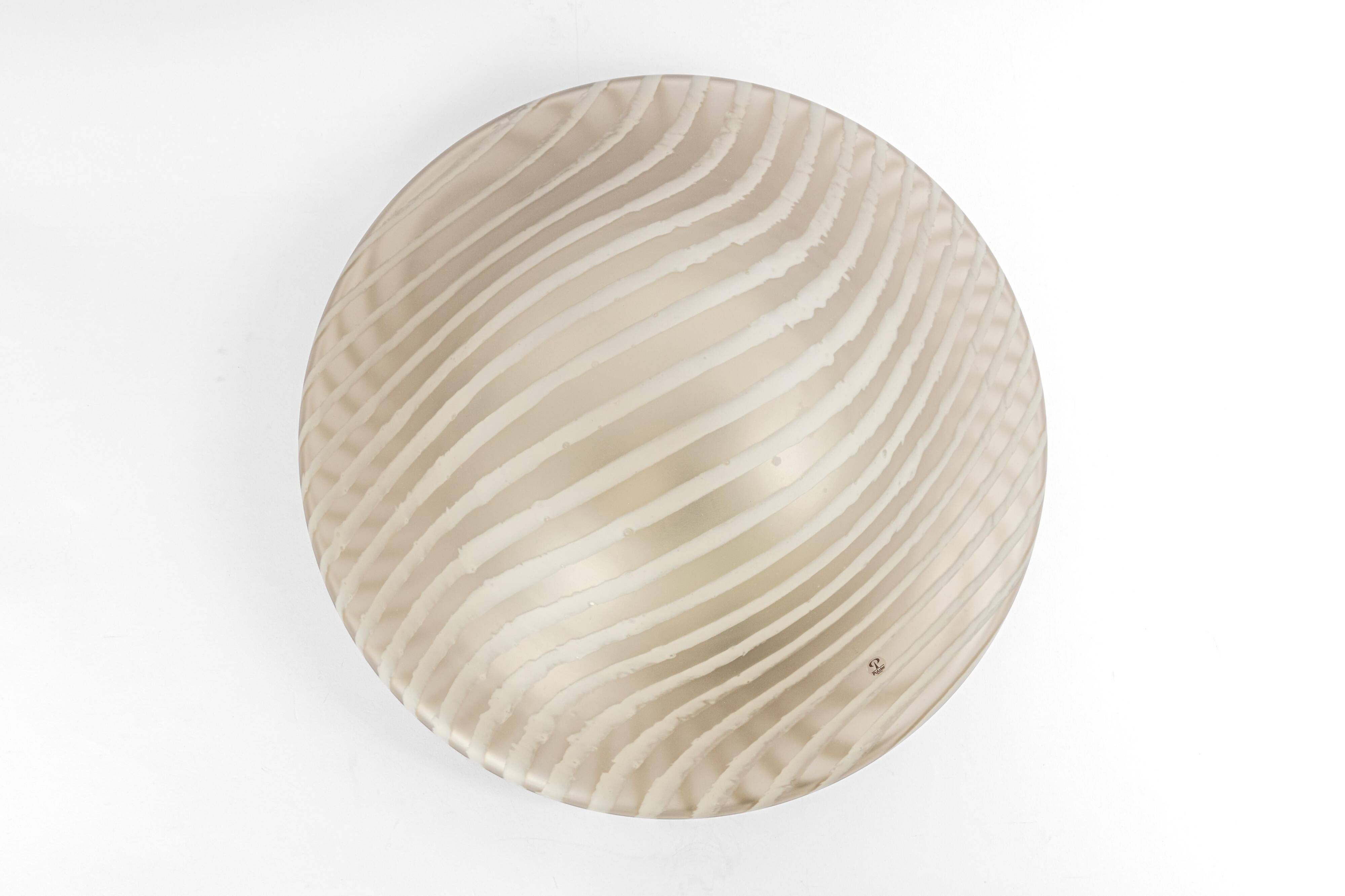 Magnificent glass ceiling light by Peill & Putzler, Germany, 1970s.