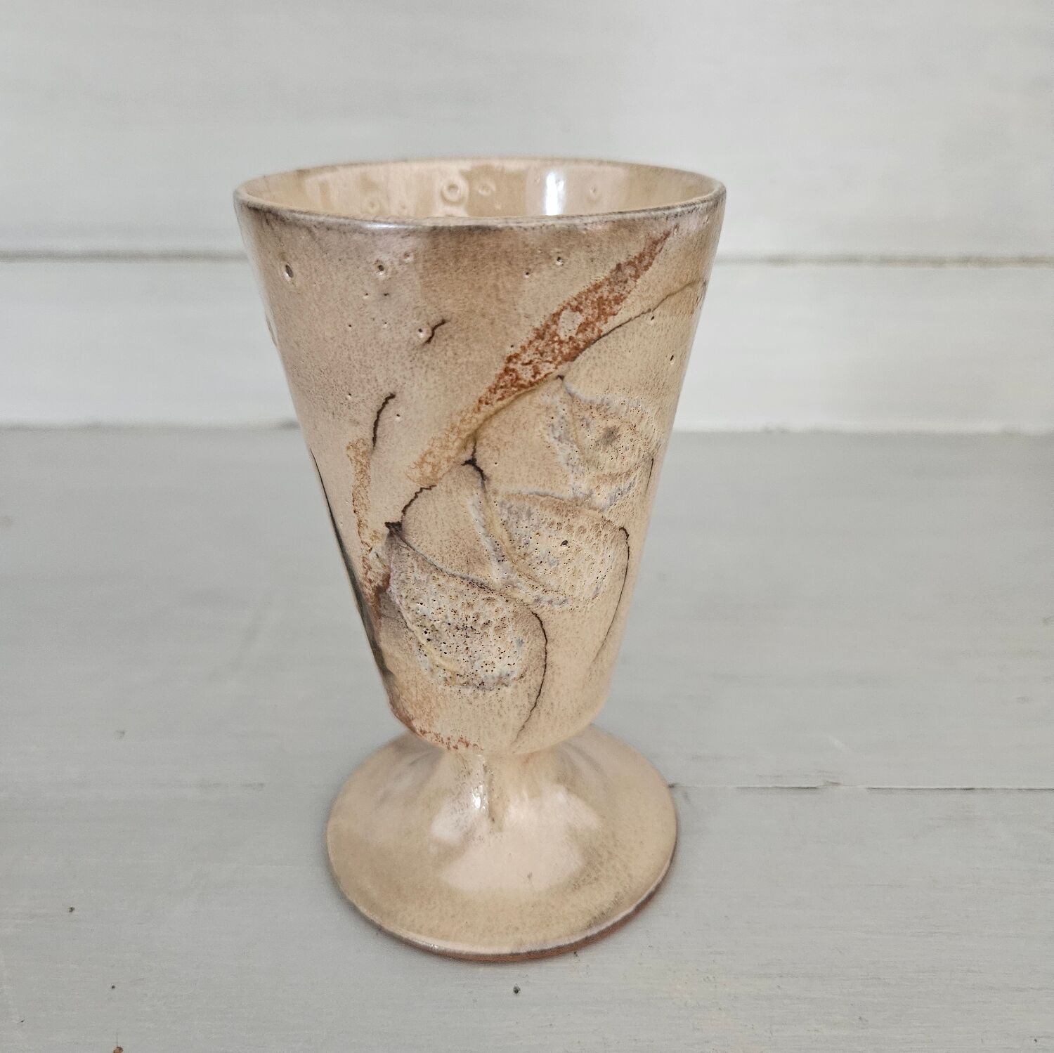 Pair of glazed stoneware mazagrans - Vintage, 1970s