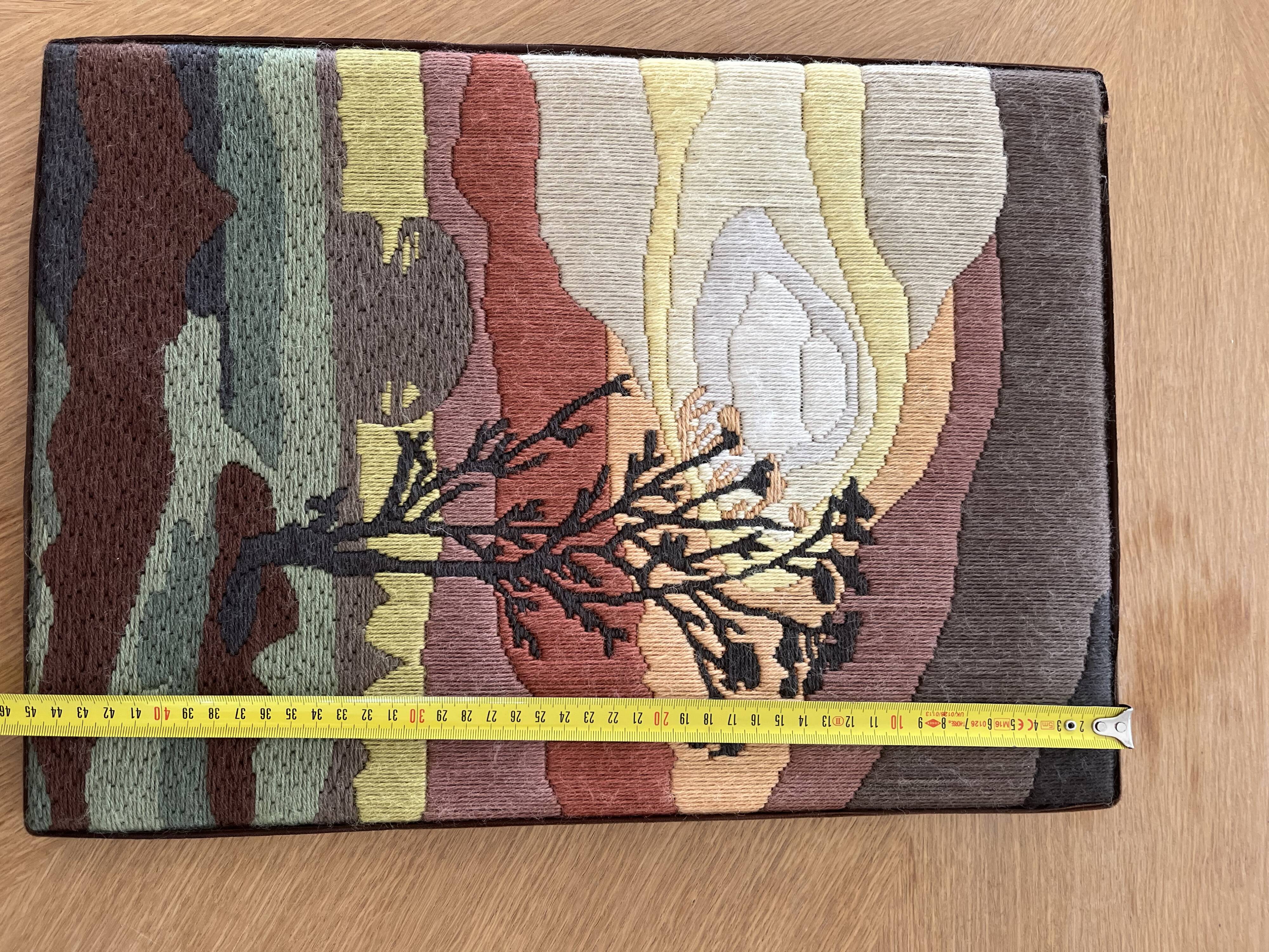 70's Tapestry Landscape Tree Silhouette