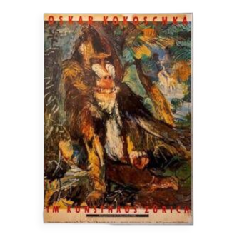 Affiche Polychrome - Oscar Kokoschka - Exposition Au Kunsthaus - Zurich - Circa : 1986 - XXème