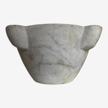 XXL neo classical mortar in 19th century white marble