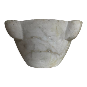 XXL neo classical mortar in 19th century white marble