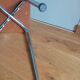 Caramel skaï stool and tapered feet in chrome metal