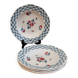 Lot de 5 assiettes creuses Digoin Sarreguemines modèle Bastia