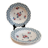 Set of 5 Digoin Sarreguemines deep plates, Bastia model