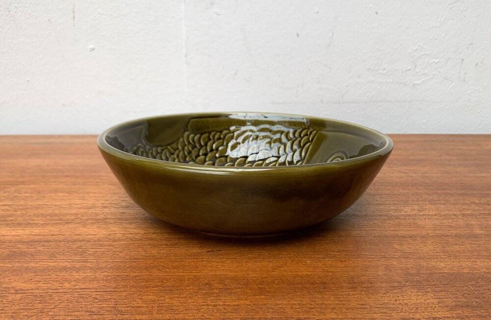Vintage ceramic bowl with fish pattern by Secla, 1970s.