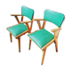 Pair of vintage 60s green armchairs