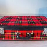 Tartan Scottish fabric suitcase, 1960s