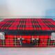 Tartan Scottish fabric suitcase, 1960s