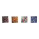 Quadriptyque de peintures abstraites florales au couteau JP Accault