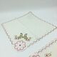 Nappe vintage ovale décor floral ses 8 serviettes