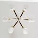 Brass and Walnut Chandelier by Rupert Nikoll