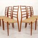 6 chaises modèle 82 en teck et corde par Niels Otto Møller