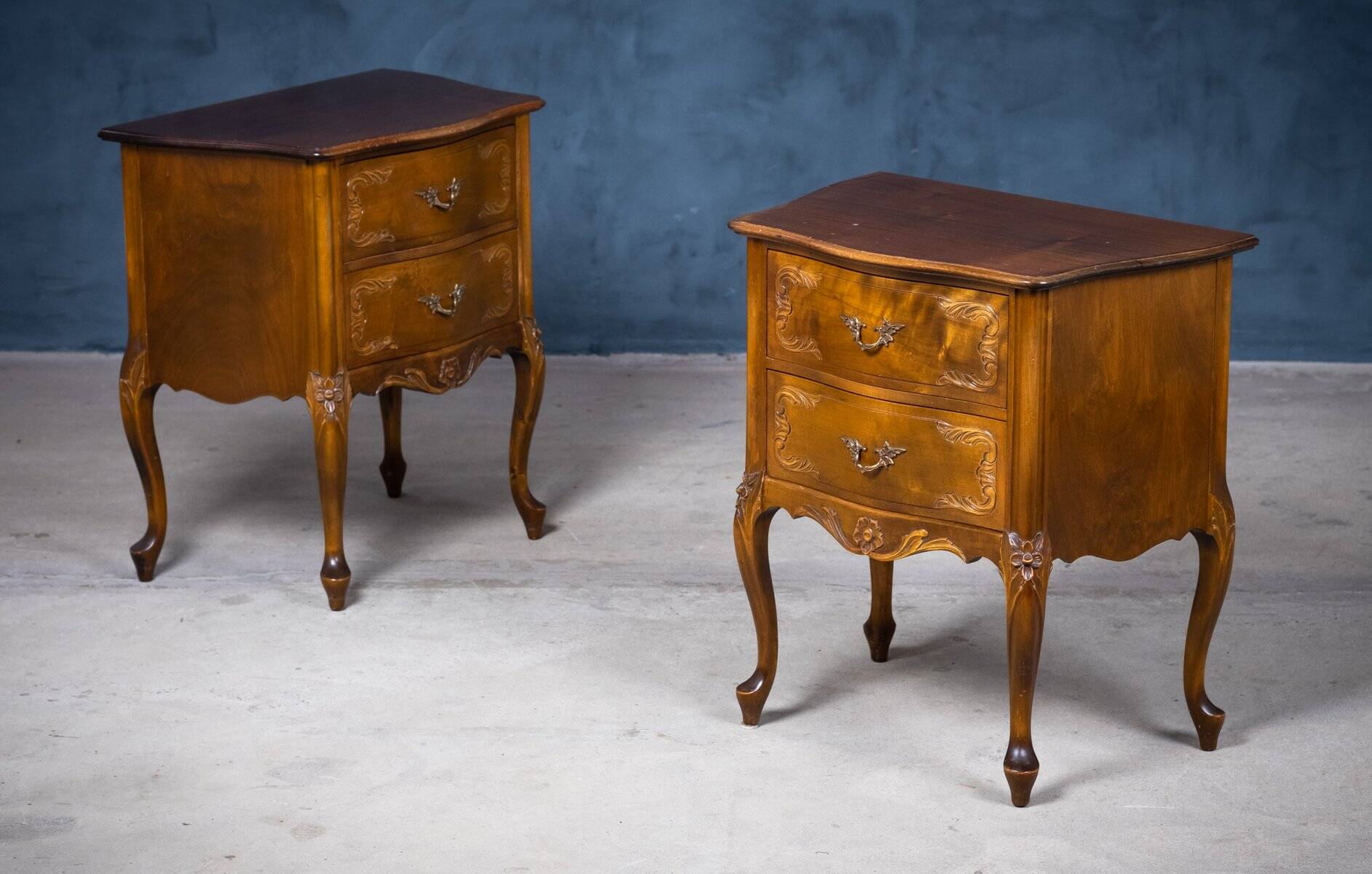 Louis XV Style Bedside Tables, France, 20th Century, Set of 2