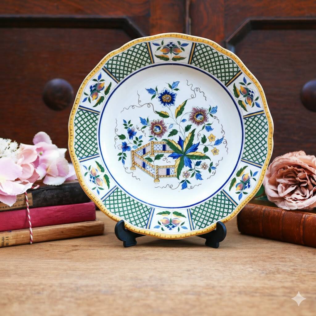 Antique plate Sarreguemines Montmorency