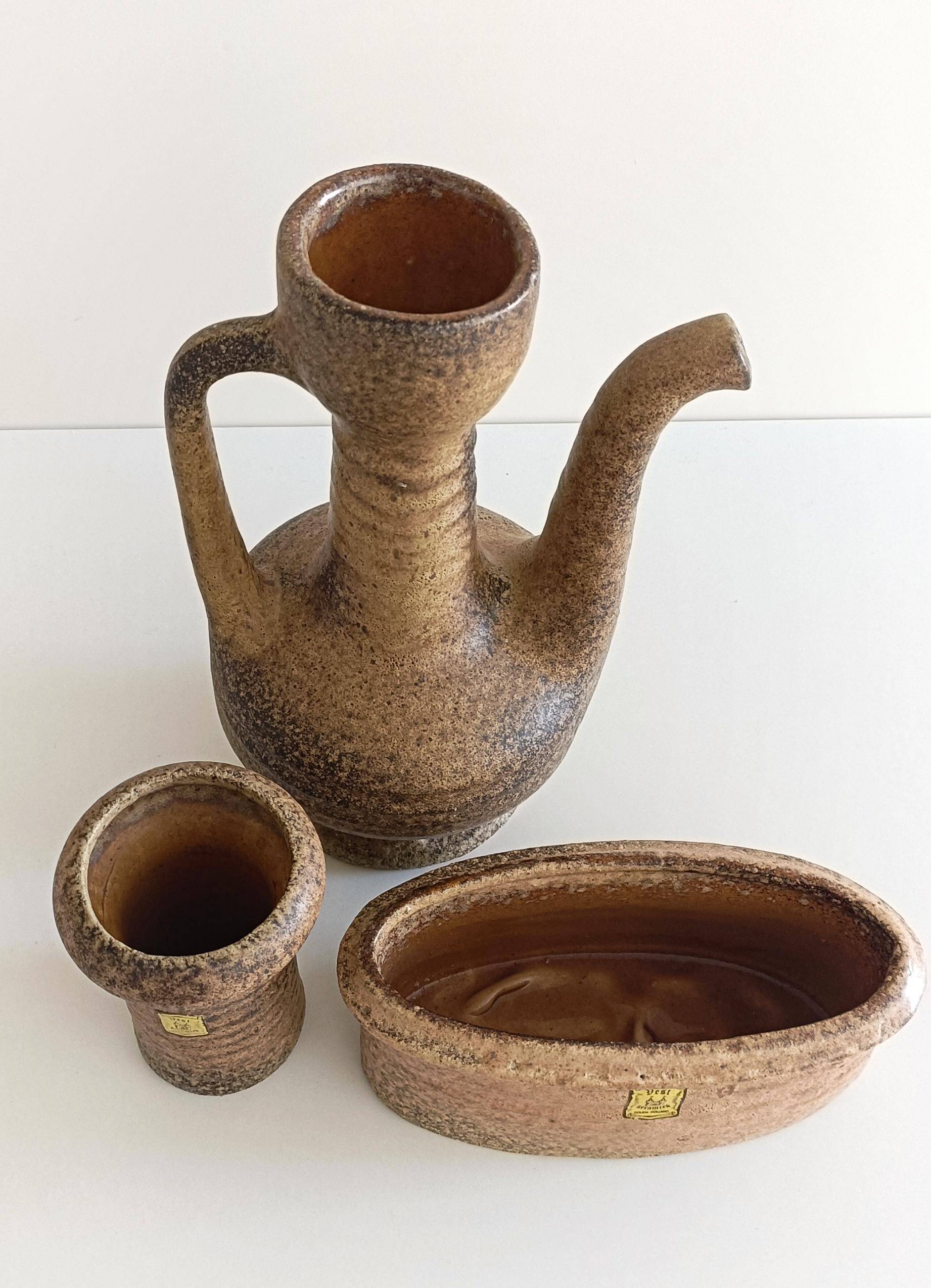 Wabi-Sabi Ceramics Set by Marius Van Woerden, Vest Keramiek, 1960s