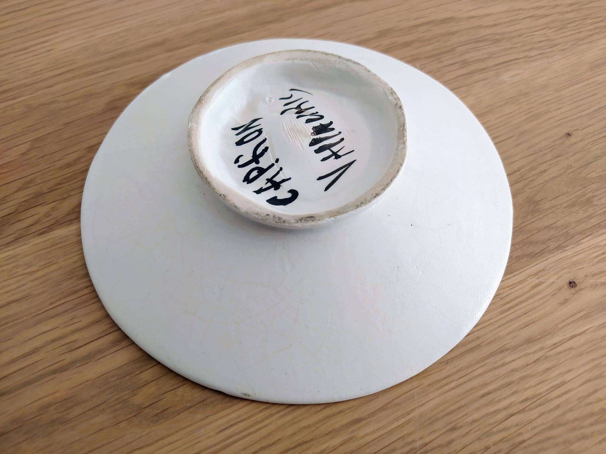 Roger CAPRON - Signed - Empty Pocket Dish "AQUARIUS" Zodiac Astrology