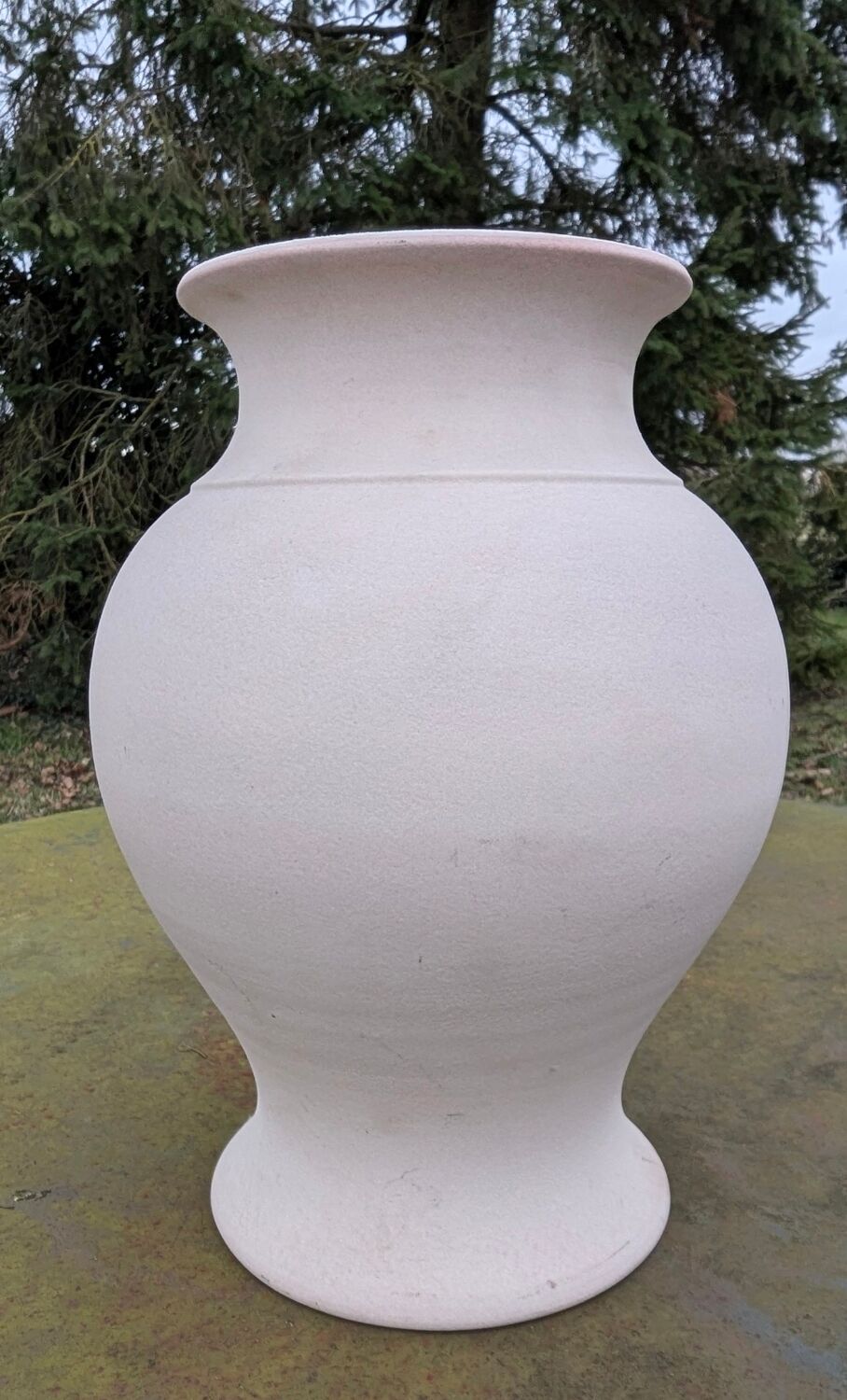 Beautiful Vintage Stoneware Vase Signed Engraved Vallauris Fonck and Mateo 50 60