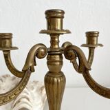 Chandelier bougeoir ancien en laiton 5 feux