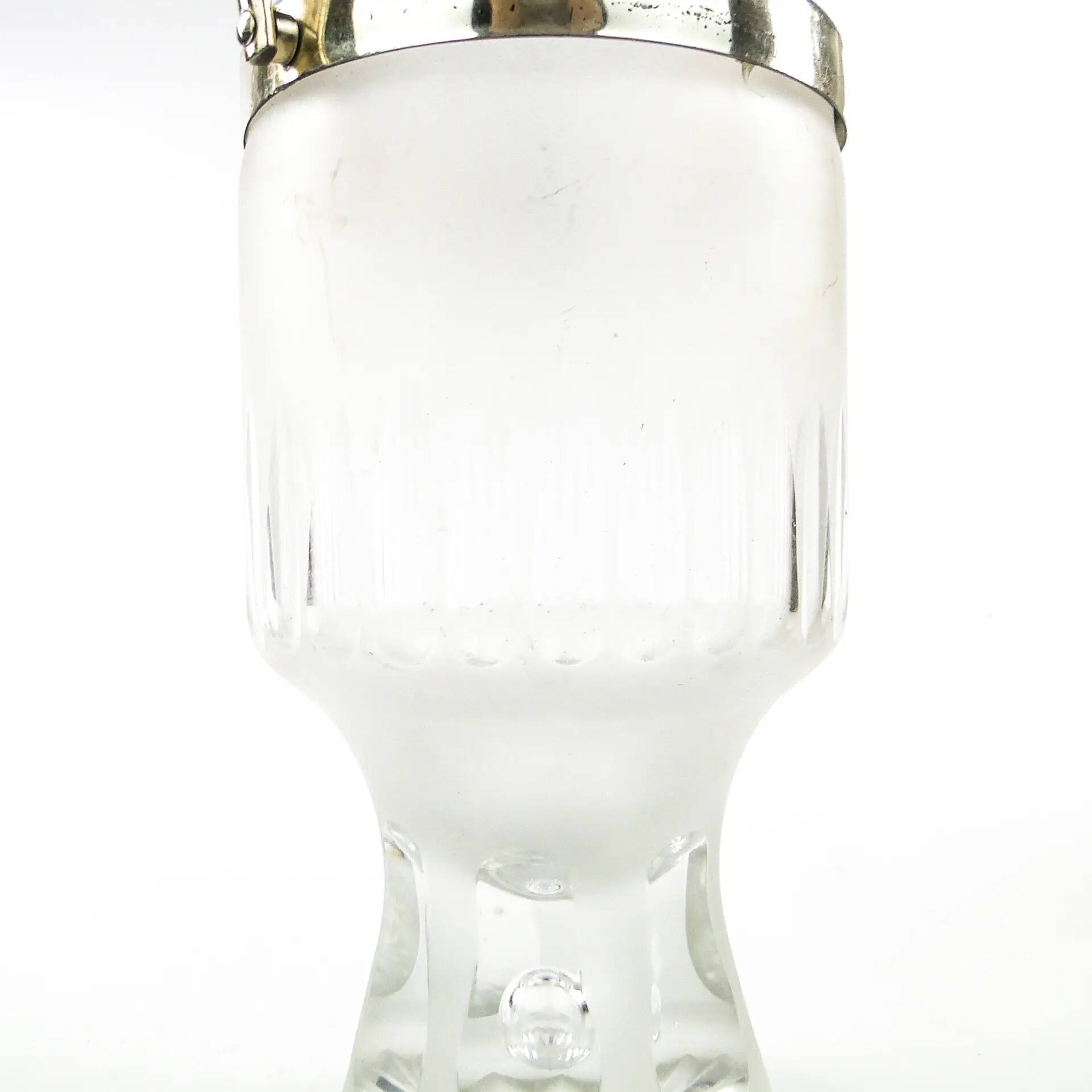 Art Deco ice bucket, glass, Val Saint Lambert, Belgium, 1950s