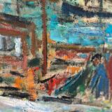 Swedish Oil on Canvas – “Port of Gothenburg” by Eric With