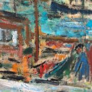 Huile sur toile suédoise – « Port de Göteborg » par Eric With