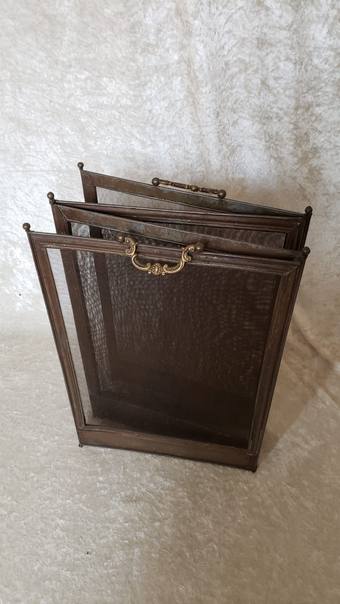 Brass and bronze steel firewall 4 panels XIX°