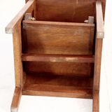 Retractable step stool in solid wood art deco