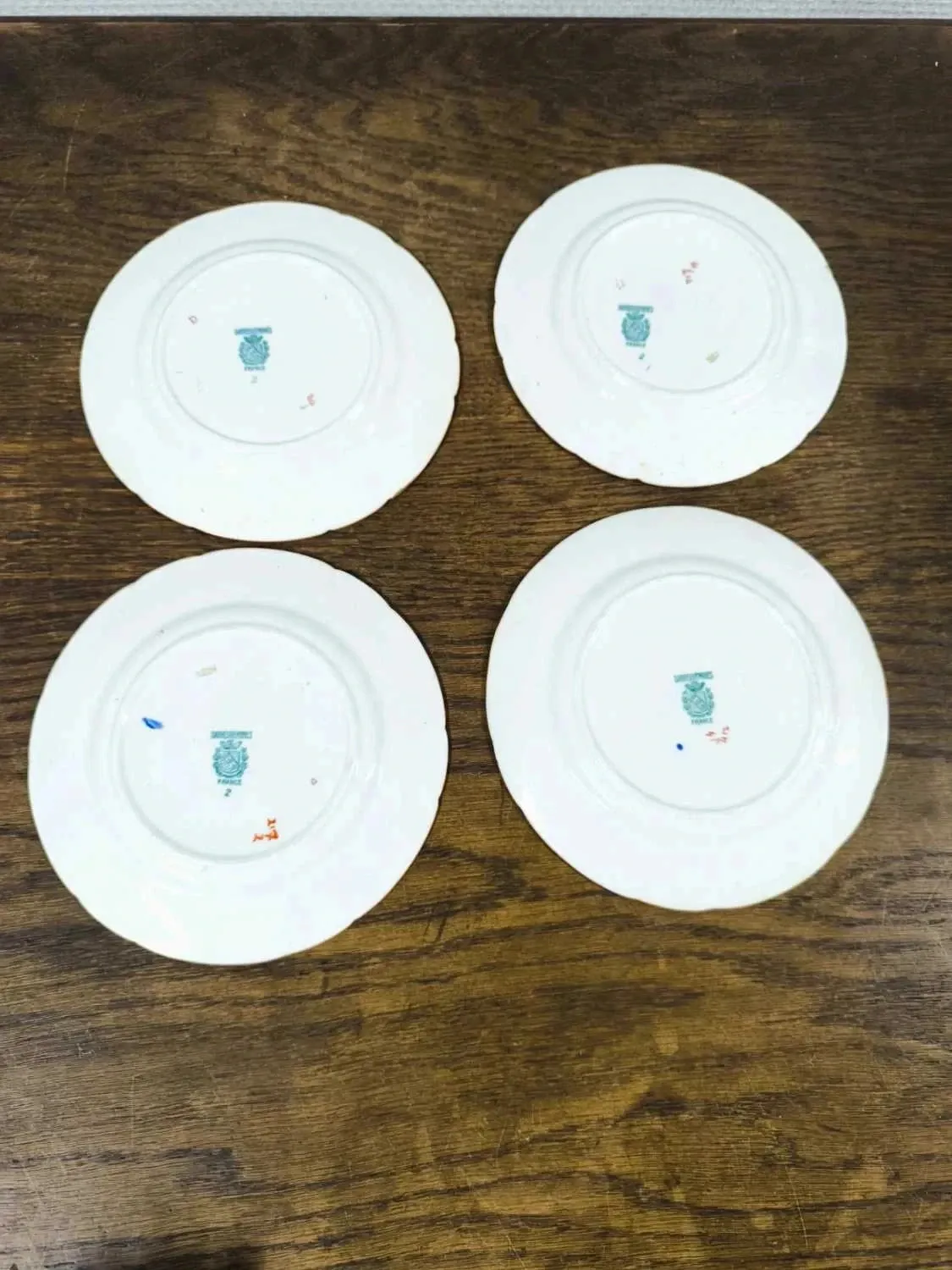 Lot de 4 assiettes à dessert Sarreguemines minton