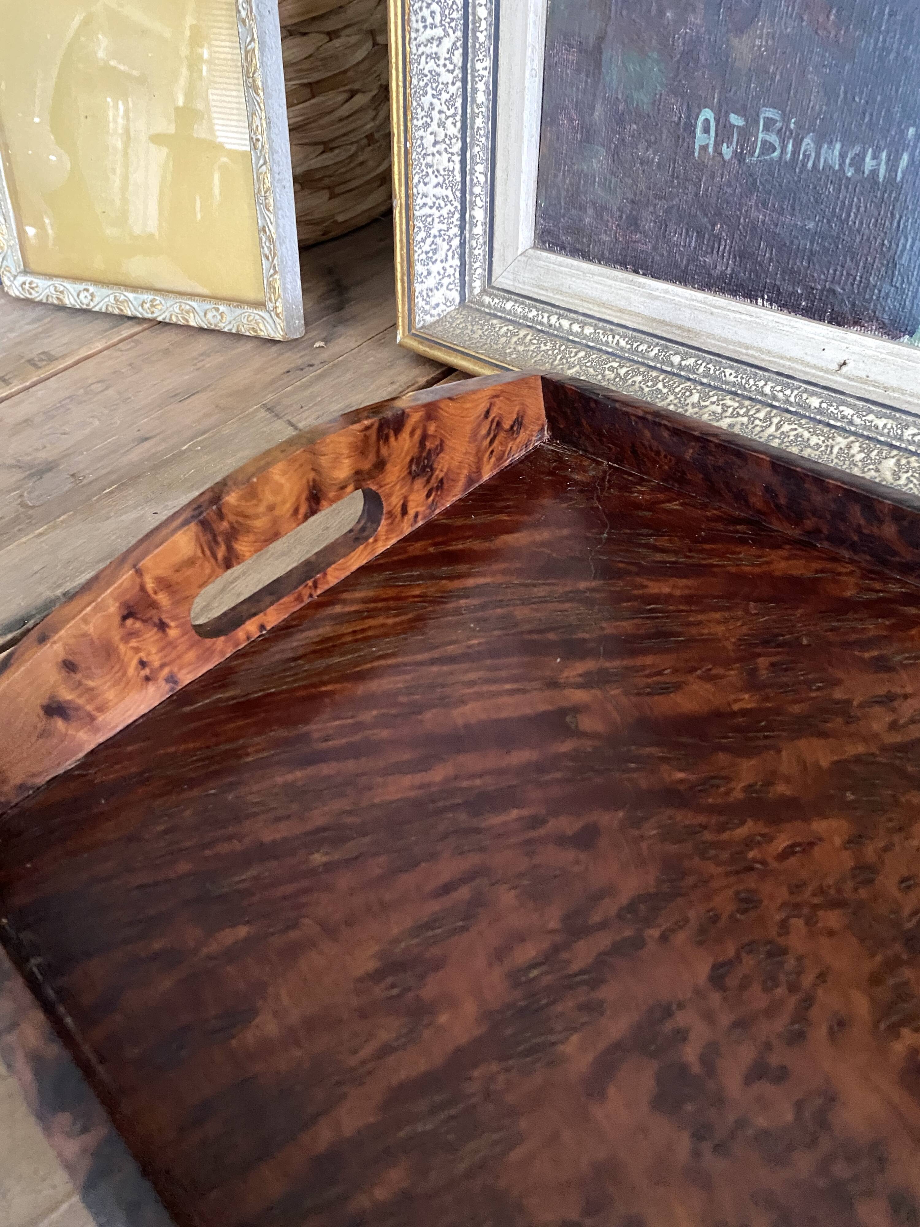 Wooden burl tray