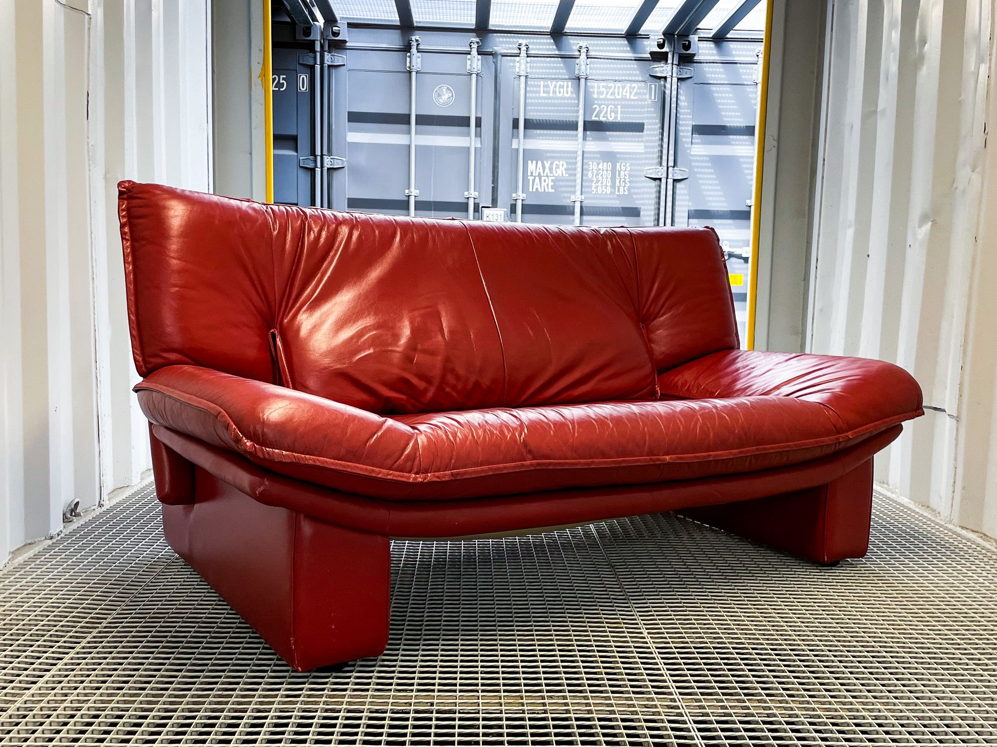 Nicoletti Salotti Italian Designer - Armchair and sofa set 2 places in red leather