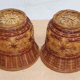 Wicker pot duo