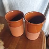 Enamelled terracotta pots