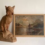 19th century French school, signed oil painting, framed seascape