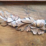 Carved walnut headboard