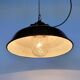 Industrial black enamel factory pendant lamp, 1950s