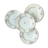 4 Hollow plates porcelain of LIMOGES golden white