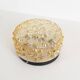 Original 1970’s amber Glass ‘Flower’ wall lamps by Erco