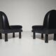 Black leather loungers , 1980.