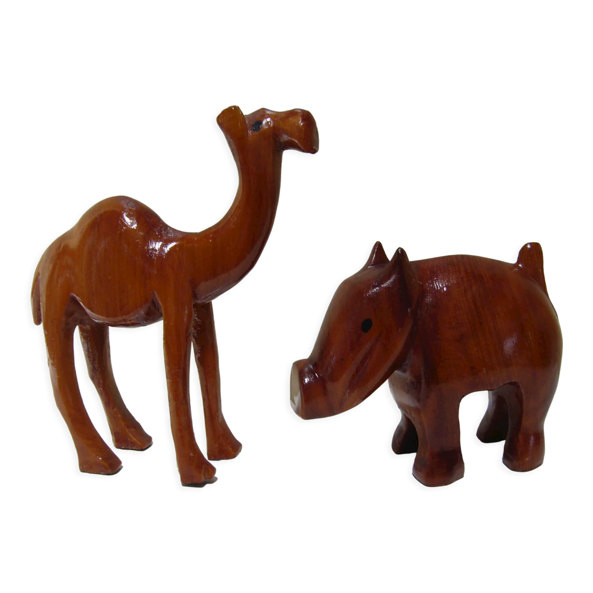 Two wooden animals
