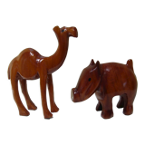 Two wooden animals